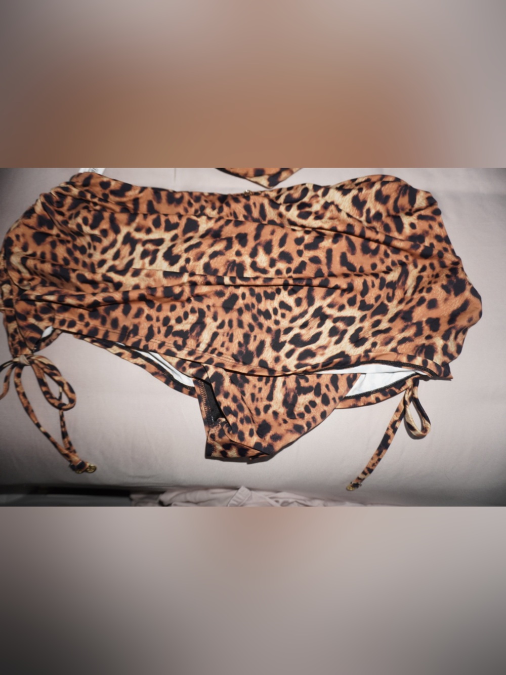 Leopard-Print Women’s Swim bottoms — Brown/Black